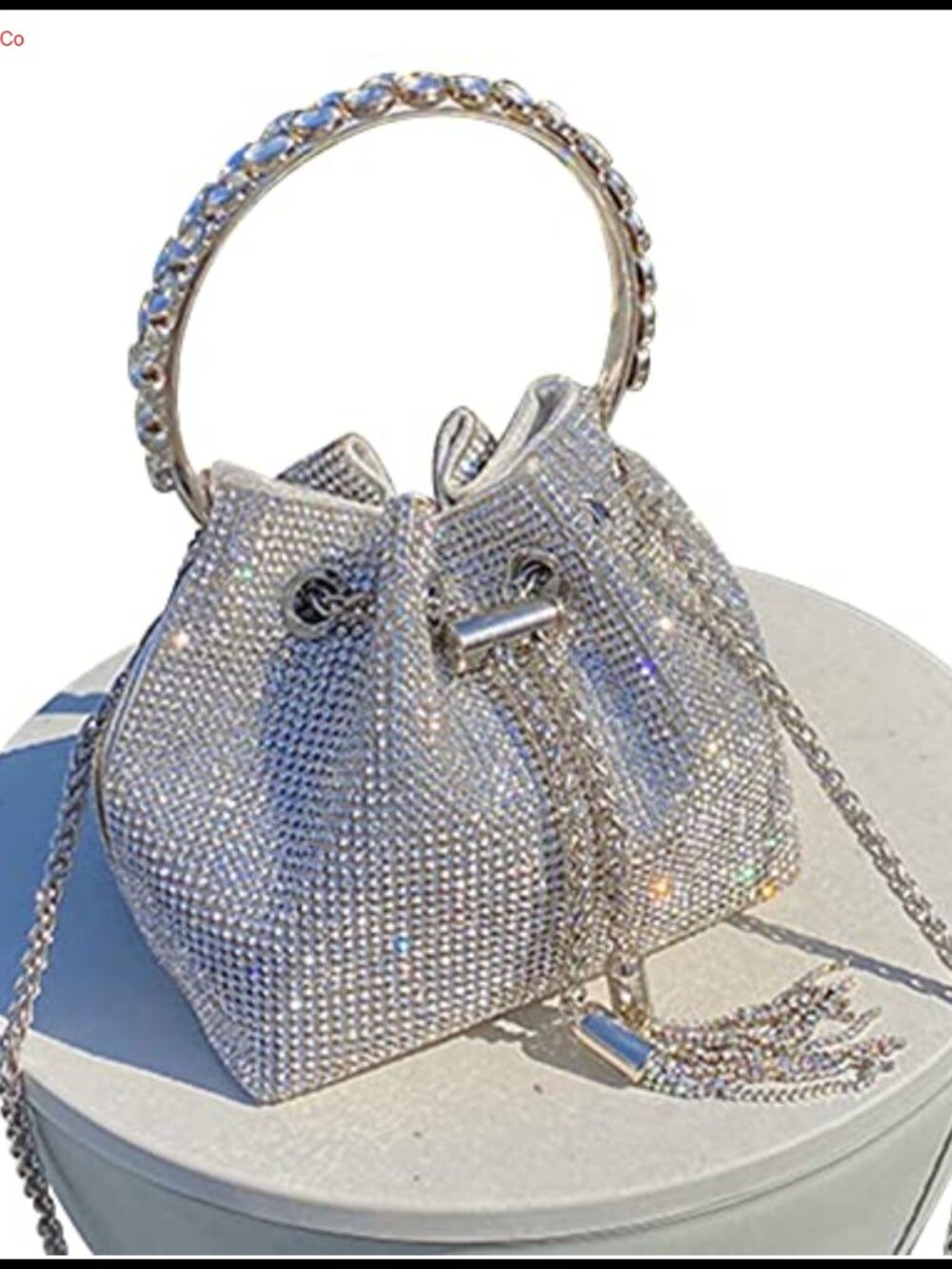 Rhinestone Evening Bag Sparkly Clutch Purse with Chain